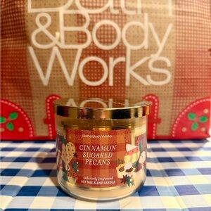 Cinnamon Sugared Pecans 3 Wick Large Candle Bath & Body Works Holiday NEW IN BOX
